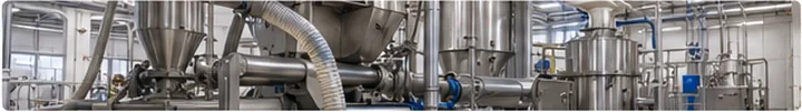 Plastics and rubber processing equipment with dust collection ductwork